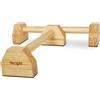 Yes4All Calisthenics Parallette in legno/acciaio massiccio, barre per fitness, push up e dip - Stazione di supporto antiscivolo resistente - verticali, barre da ginnastica robuste, barre parallele per