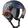 Black Crevice - Casco da sci Unisex Vail con visiera, colore: blu navy opaco/arancione M (55-58 cm)