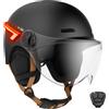 CASR Glow Casco per Monopattino Elettrico Adulto Uomo Donna con Luce LED, Casco Bici Adulto - Frecce Direzionali, Telecomando, USB-C, Paraorecchie Rimovibili