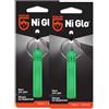 Gear Aid Ni Glo, portachiavi luminoso da 5,1 cm per campeggio, pesca subacquea e pesca notturna, verde, 2 pezzi