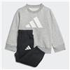 adidas Unisex - Bimbi 0-24 Big Logo Essentials Jogger Track Suit, medium grey heather/white, 3-4 Years