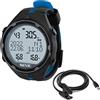SEAC Action, Computer da Subacquea per Immersioni e Apnea, Dive Manager per PC/Mac, Allarmi di Sicurezza, Dive Log, Nero/Blu HR + USB