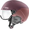 uvex wanted visor, casco da sci robusto unisex, con visiera, regolazione individuale delle dimensioni, bramble, antique rose matt, 54-58 cm