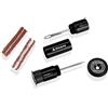 Granite Stash Kit Riparazione Tubeless (Nero) | lega 6061, alloggiabile nel manubrio, alesatore e 4 plug in due misure, per foro 18mm+, tappi 22 e 30mm, 35g