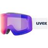 Uvex provoqe FM - maschera da sci per adulti - categoria di filtro 2 - privo di appannamenti - black matt dl/ruby-clear - one size