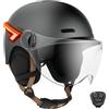 CASR Glow Casco per Monopattino Elettrico Adulto Uomo Donna | Casco per bicicletta con visiera, luce LED, frecce direzionali, telecomando, USB-C, paraorecchie rimovibili e regolazione