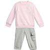 adidas Unisex - Bimbi 0-24 Essentials Linear Logo Jogger Track Suit, clear pink/white, 3-6 Months