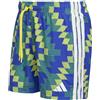 adidas Uomo Football-Inspired Graphic Swim 5 inch Swimwear, Bright Yellow/White, XL