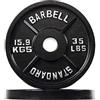 Fitvids Signature Fitness Olympic - Piastra in ghisa da 5,1 cm, per allenamento di forza e sollevamento pesi, stile vintage, coppia di 15,9 kg