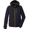 Killtec Uomo Giacca da esterno/giacca funzionale con cappuccio con zip e paraneve KSW 24 MN SKI JCKT, schwarz blau, 4XL, 43429-000
