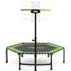 Salta Fitness - Ø 128 cm - Trampolino Interno - Manico Regolabile in 5 Posizioni - Sospensione Elastica/Costruzione Solida - Esagonale - Portata 110 kg - Verde