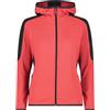 CMP - Giacca da donna in pile Grid Tech con cappuccio fisso, Corallo, 42
