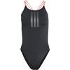adidas Femme RIPSTREAM 3-Stripes Tie Back Swimsuit, Black, 36