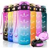 Motswedi Borraccia con Cannuccia, 1000ml senza BPA, Borraccia Palestra, a Prova di Perdite, Bottiglia Acqua per Capretti, Adulto, Palestra, Yoga, Sport, Rosa Rosso & Ciano