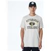 PITTSBURGH STEELERS New Era cap NFL Regular T-Shirt Distressed Screenprint Team Graphic Stone Unisex