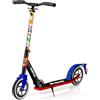 Hurtle Renegade Monopattino a 2 Ruote per Bambini, Adolescenti e Adulti - Manubrio a T Regolabile, Pedana in Lega Antiscivolo, Pieghevole e Portatile con Tracolla