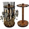 Rush Creek Creations 38-3006, Rotondo Spinning Canna da Pesca Rack con Doppia Clip Unisex-Adulto, Scuro, 30-Rod Rustic Light Wood