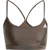 Adidas Aeroreact Training Light Support Shiny Bra - Reggiseno da Allenamento con Supporto Leggero da Donna, Shadow Olive,