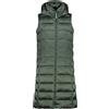 CMP Gilet Lungo Da Donna In Nylon Con Cappuccio Fisso Vest Donna