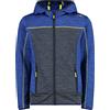 CMP Jacquard Knitted Hybrid Jacket With Fixed Hood, Boy, Bluish, 110