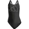 Adidas Donna Big Bars Swimsuit, Black, 32