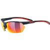 Uvex sportstyle 114, occhiali outdoor unisex, specchiato, incl. lenti intercambiabili con indice di filtrazione 0, 1 e 3, grey red/red, one size