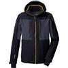 Killtec Uomo Giacca da sci/giacca funzionale con cappuccio e paraneve con chiusura a cerniera KSW 47 MN SKI JCKT, schwarz blau, 3XL, 43436-000