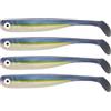 BigBait Zanderbait 16 cm, esca da pesca, esca artificiale, luccioperca, esca softbait, pesce di gomma, esca in gomma, confezione da 4 pezzi.