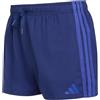 adidas Homme 3 Stripes Swim Shorts 3 inch, Dark Blue/Semi Lucid Blue, XS