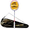 HUNDRED Powertek 1000 PRO Graphite Strung Badminton Racket with Full Racket Cover (Navy/Pink) | For Intermediate Players | 95 grams | Maximum String Tension - 26lbs