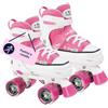 HUDORA Pattini a rotelle rosa/nero - pattini a rotelle di qualità in nylon - pattini a rotelle comodi per bambini regolabili su 4 misure - pattini a rotelle di stile per bambini e ragazzi