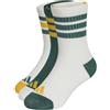 adidas Unisex - Bambini e ragazzi 3Stripes Cushioned Sportswear Crew Socks 3 Pair Pack Socks, off white/collegiate green/off white, 4-5 Years