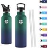 Motswedi Borraccia Termica 500ml, Borraccia Acciaio Inox, Bottiglia Termica, Thermos Per Bevande Calde E Fredda, Bottiglia Acqua A Prova Di Perdite Per Scuola, Ufficio, Grigio scuro & Blu navy