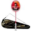 HUNDRED Powertek 2000 PRO Racchetta da badminton con corde in grafite con copertura completa (Rosso) | Per giocatori intermedi | Peso: 90 grammi | Tensione massima delle corde: 22-24 libbre
