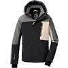 killtec Bambini e ragazzi Giacca da sci/giacca funzionale con cappuccio e paraneve KSW 200 BYS SKI JCKT, schwarz/dunkelstein/hellsand, 152, 43466-000