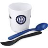 Inter - Set Bicchiere e Posate Bambino, Collezione Calcio Balilla, Set pappa. Prodotto Ufficiale.