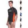 CRESSI Rash Guard Man, Maglia Protettiva con Maniche Corte in Speciale Tessuto Elastico, Protezione Solare UV (UPF) 50+ Uomo, Nero/Arancio, XL/6 (56)