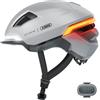 ABUS Casco da Bici HYP-E - Casco con Luce Anteriore, Taglia L, Argento