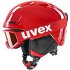 Uvex Unisex-Youth Casco e Occhiali da Sci, Plastic, Red-Black, 46-50 cm