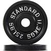 Fitvids Signature Fitness Olympic - Piastra in ghisa, 5,1 cm, per allenamento di forza e sollevamento pesi, stile vintage, 11,3 kg, coppia