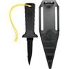 Cressi Mamba Knife Teflon Coated-Coltello per Immersioni, Design Sottile Appuntito, Lama Doppio Taglio Liscio/Seghettato in Acciaio Inox 4Cr14/Teflon Nero di 7cm, Fodero con Laccio/Fermo di Sicurezza