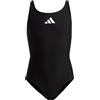 adidas Solid Small Logo Swimsuit, Costume da Bagno Bambine e Ragazze, Black/White, 18-24 Mesi