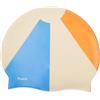 Fisura - Cuffia piscina rosa con stampa palla da spiaggia, cuffia nuoto unisex in silicone morbido, elastica e confortevole, accessorio estivo originale