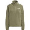 adidas Femme Terrex Multi Essentials Half Zip Fleece Jacket, Olive Strata, L