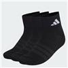 adidas Unisex - Adulto Thin&Light Sportswear Ankle Socks 3 Pair Pack, black/black/white, 5-6 Years