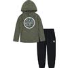 Hurley Hrlb Cloud Slub Set Felpa + Pantaloni, Esercito, 4 Años Bambini e Ragazzi