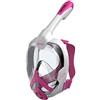 Seac Unica, Maschera Subacquea Integrale in Silicone per Snorkeling, Full Face Mask con Visione 180°, Borsa Porta Maschera, JUNIOR, bianco/rosa