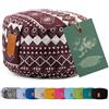 #DoYourYoga cuscino rotondo per yoga 30cm x 15cm | rosso-bianco | fodera lavabile | riempito con gusci di grano saraceno biologico (KBA) | cuscino yoga per Yin Yoga e Meditazione