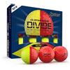 Srixon Q-STAR TOUR DIVIDE, Palline da golf in uretano bicolore, Sensazione morbida, distanza ottimizzata, Nucleo FastLayer con compressione 74, Idea regalo per golfisti, Confezione da 12, Giallo/Rosso