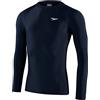 Speedo Uomo Long Sleeve Sun Protection Rash Top Rash Top, True Navy/Bianco, XXS